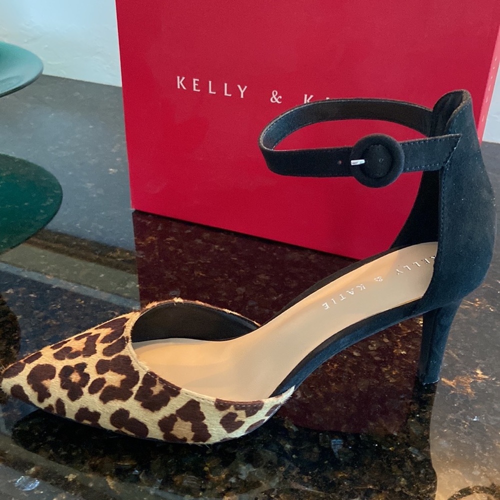 KELLY & KATIE CHEETAH AND SUEDE ANKLE STRAP